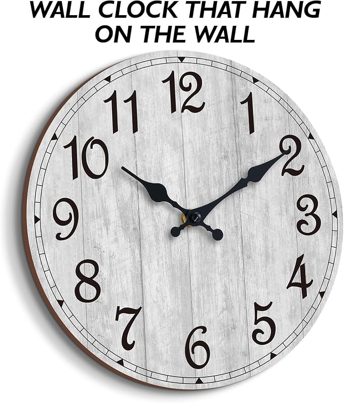 Wall Clock, 10 Inch Wall Clocks Battery Operated Silent Non Ticking, Country - Image 5