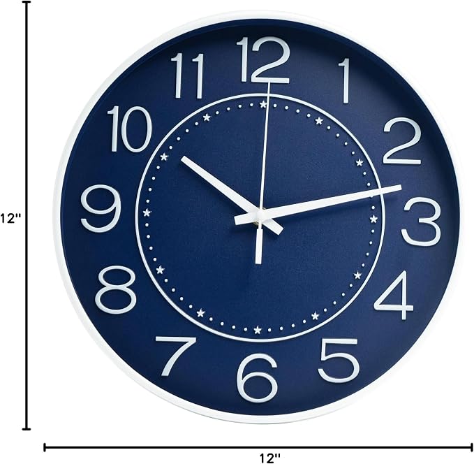 HZDHCLH 12inch Wall Clocks Battery Operated, Quartz Movement, Silent Non - Image 7