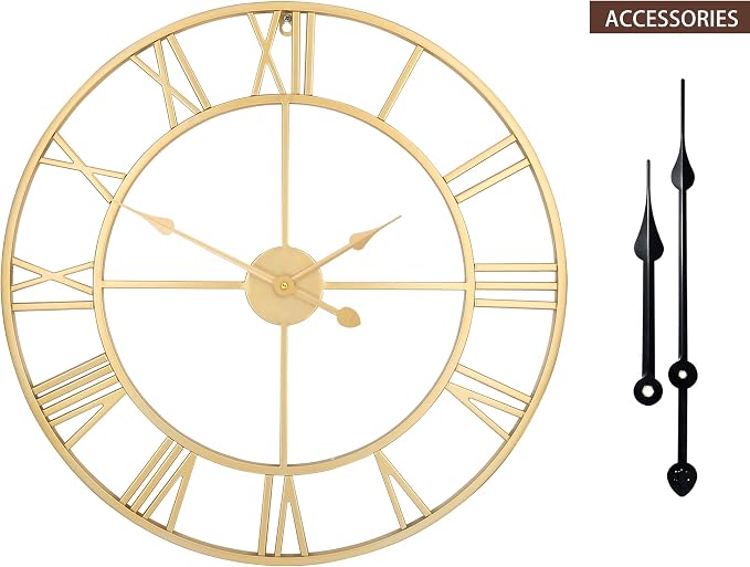LEIKE Large Modern Wall Clocks, Silent Non Ticking, Battery Operated Roman - Image 2