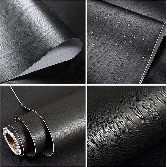 practicalWs Black Wood Wallpaper Peel and Stick 17.7 in x 236.2 in Wood - Image 2