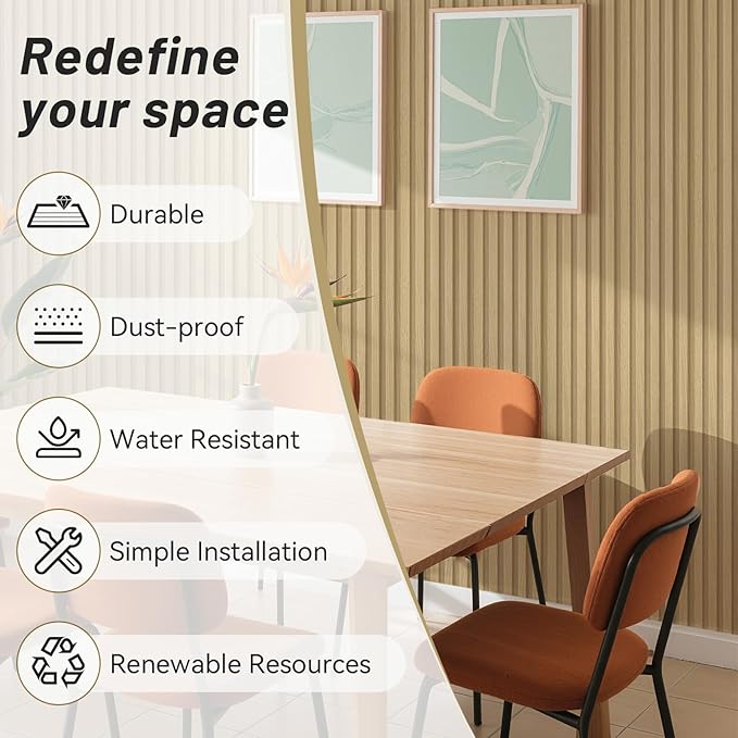 WPC Slat Wall Paneling, TV Background, Living Room, 94.5 x 6 in - Image 5