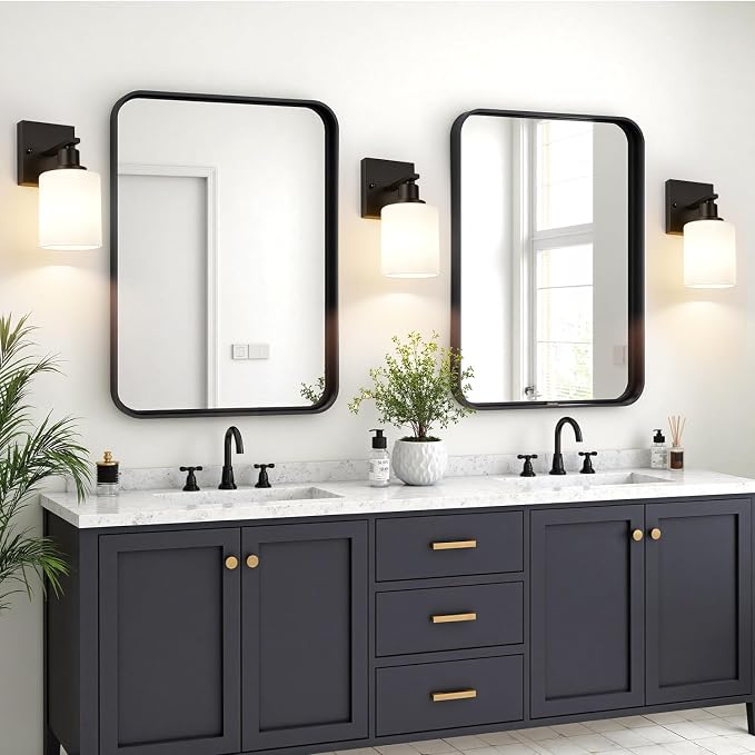 MOKATNG Set of 2 Wall Sconces for Bathroom, Bathroom Wall Lamp for Mirror - Image 6