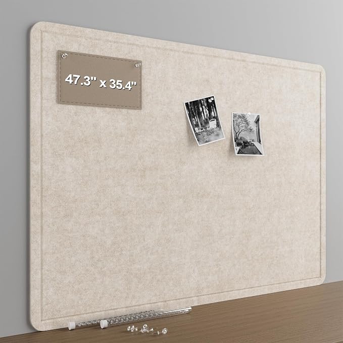 Large Felt Bulletin Board for Wall, Soft Felt Cork Board for Office, Home by CreateYourIdealSpace