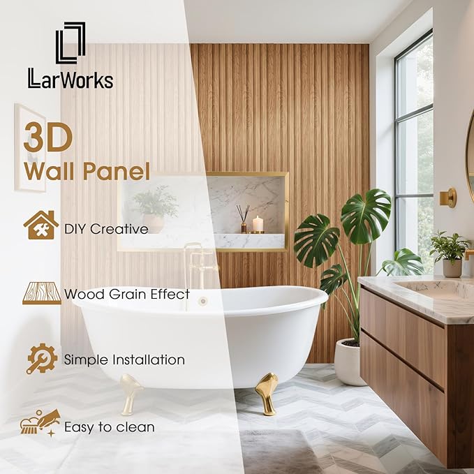 WPC Slat Wall Panels 8 Pack 96" x 6", Waterproof Fluted Wall Paneling, Accent - Image 2