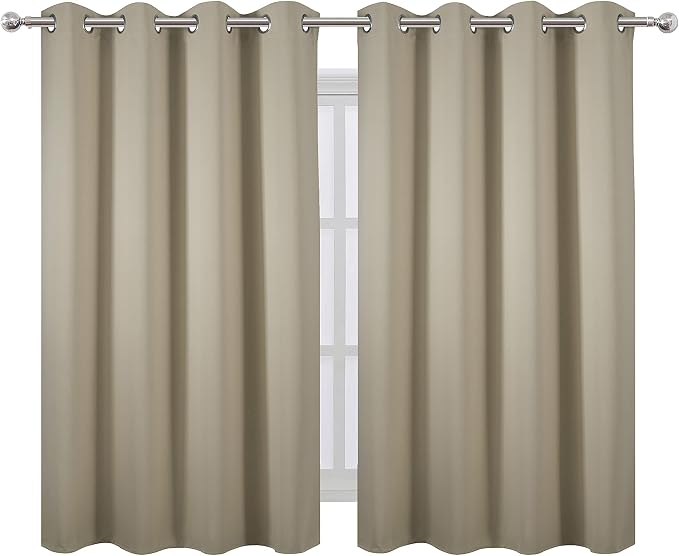 LEMOMO Beige Thermal Blackout Curtains/52 x 54 Inch/Set of 2 Panels Room - Image 2
