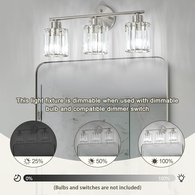 Crystal Bathroom Light Fixtures, Bathroom Lighting Fixtures Over Mirror - Image 8