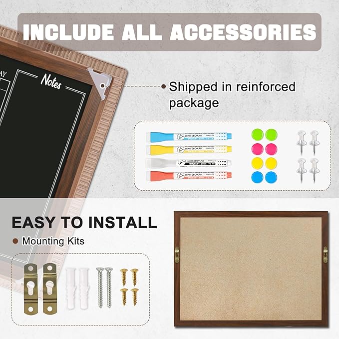 4 THOUGHT Chalkboard Calendar Corkboard Combo - Image 5