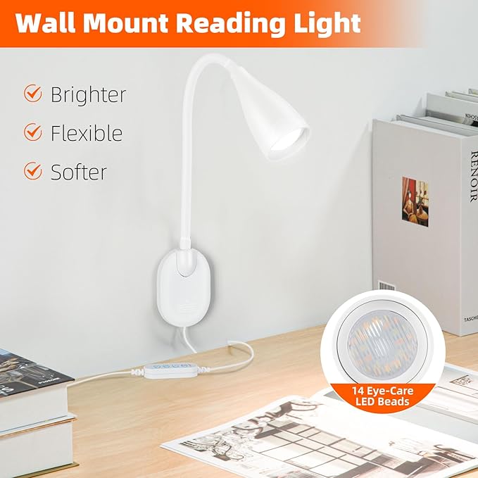 LiFMIRA Wall-Mounted LED Bedside Reading Light - Image 3