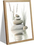Wooden Frame Zen Stone Canvas Wall Art, Stacked Stones in Water Poster Print. by KBIERQN