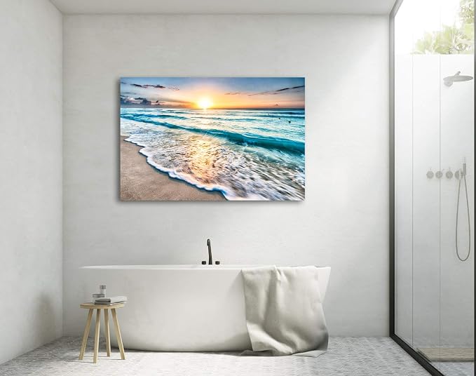 Baisuart S02269 Canvas Prints Wall Art Beach Sunset Paintings Ocean Waves - Image 4