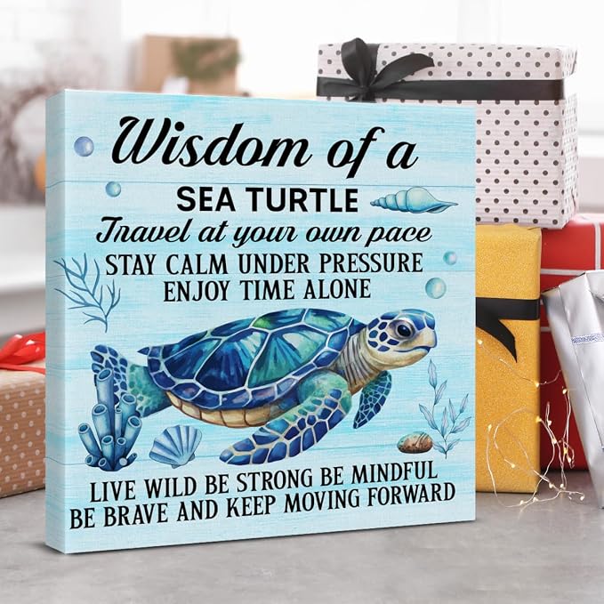 Sea Turtle Wall Art Decor Inspirational Wall Decor Posters Beach Themed - Image 7