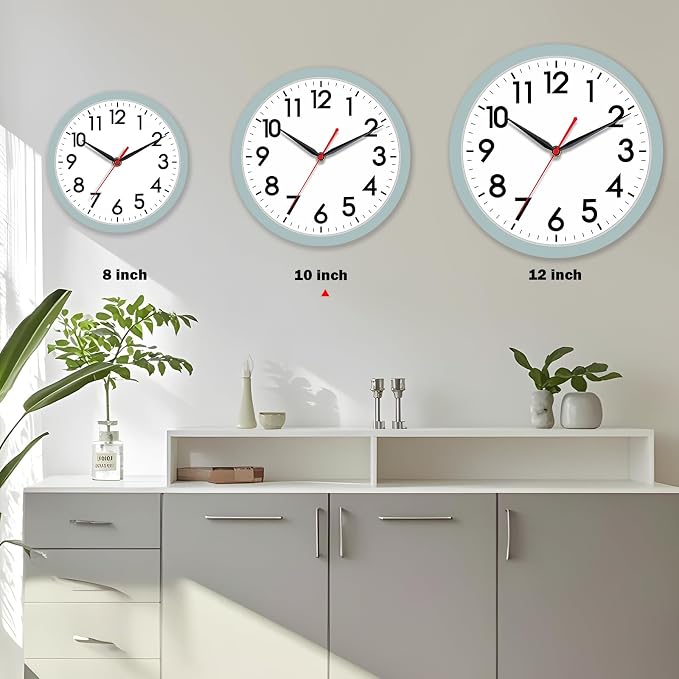 AKCISOT Wall Clock, Modern Small Wall Clocks Battery Operated 10 Inch, Silent - Image 4
