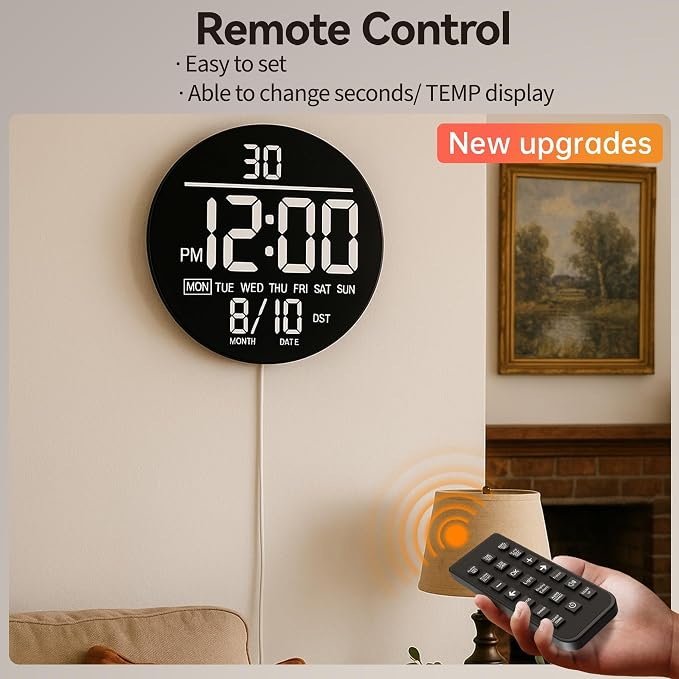 JALL 10" Large Digital Wall Clock - Image 6