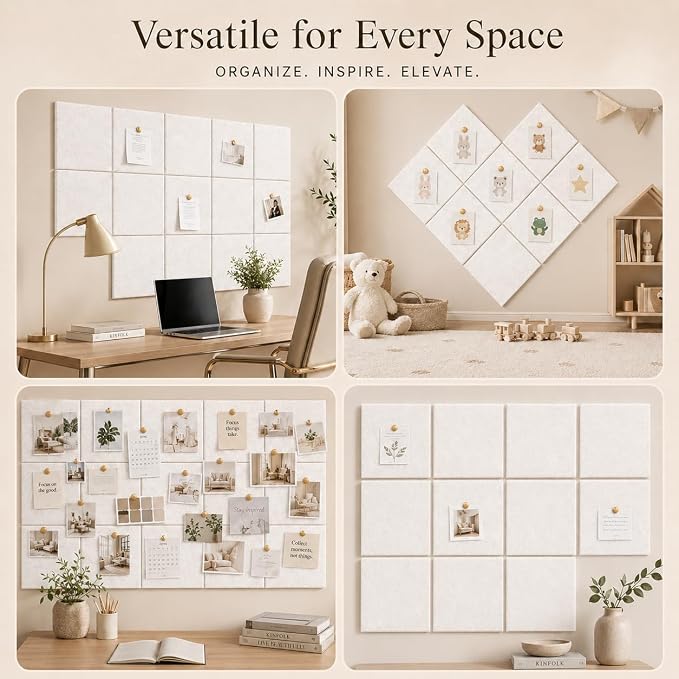 Large Cork Boards for Walls – 48" x 36" Self Adhesive Felt Wall Tiles - Image 6