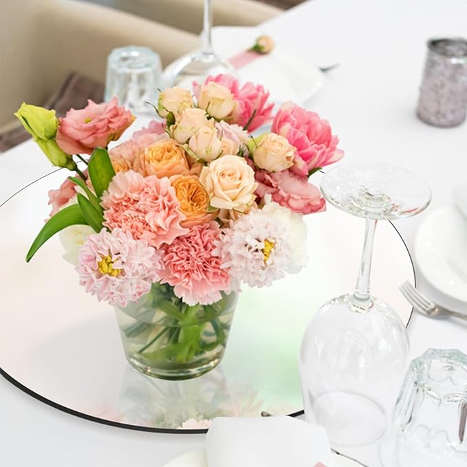 Seelenruhe 10" Round Mirrors for Centerpieces for Tables, Round Mirrors Trays - Image 6