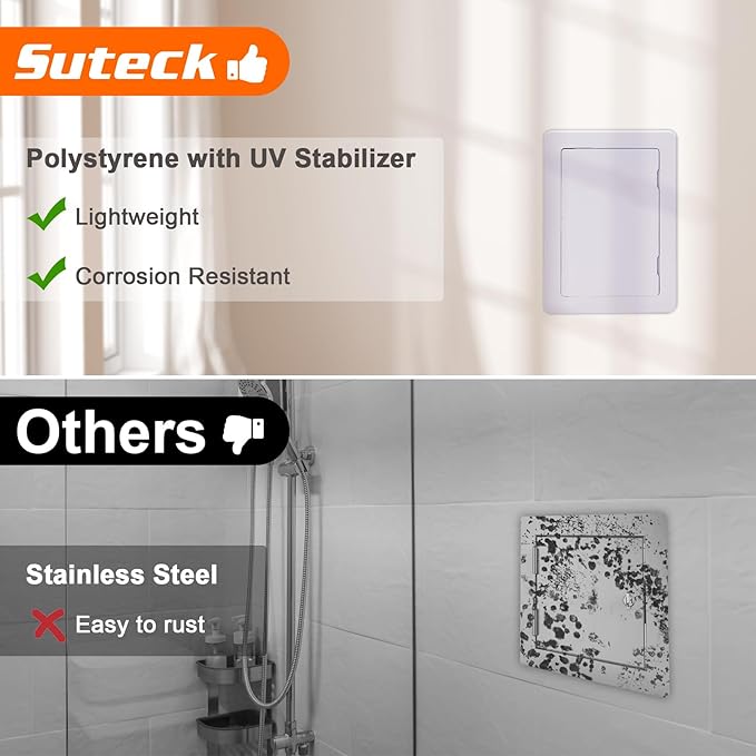 Suteck Plastic Access Panel for Drywall Ceiling 4 x 6 Inch Reinforced Plumbing - Image 3