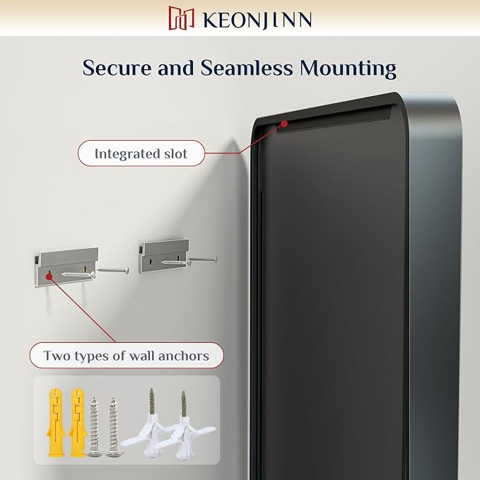 Keonjinn Black Bathroom Mirror for Over Sink, Matte Black Sandblasted Finish - Image 5