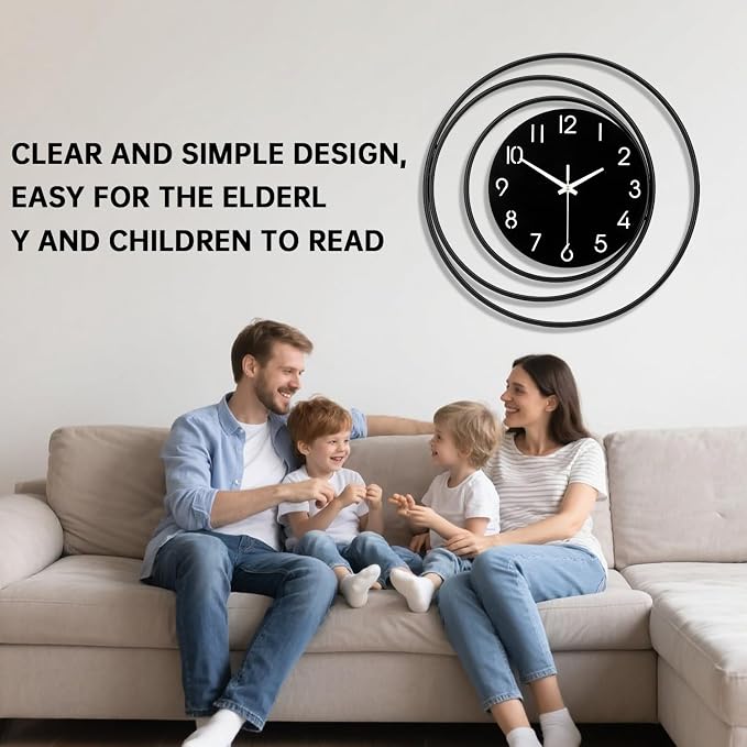 Dankeit 16inch Decorative Wall Clock, Silent Non-Ticking Quality Quartz Battery - Image 5