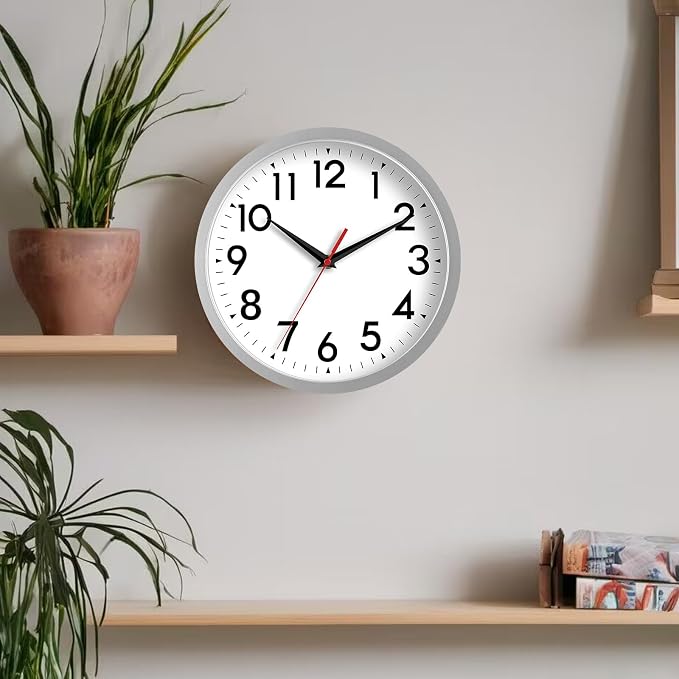 DAXSMY Wall Clock Small Analog 8 Inch Silent Non Ticking Battery Operated - Image 4