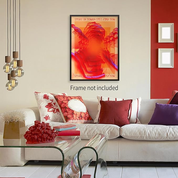 Medpol Retro Hippie Trippy Posters Vintage Red 70s 80s Wall Art Trendy Face Eye - Image 7