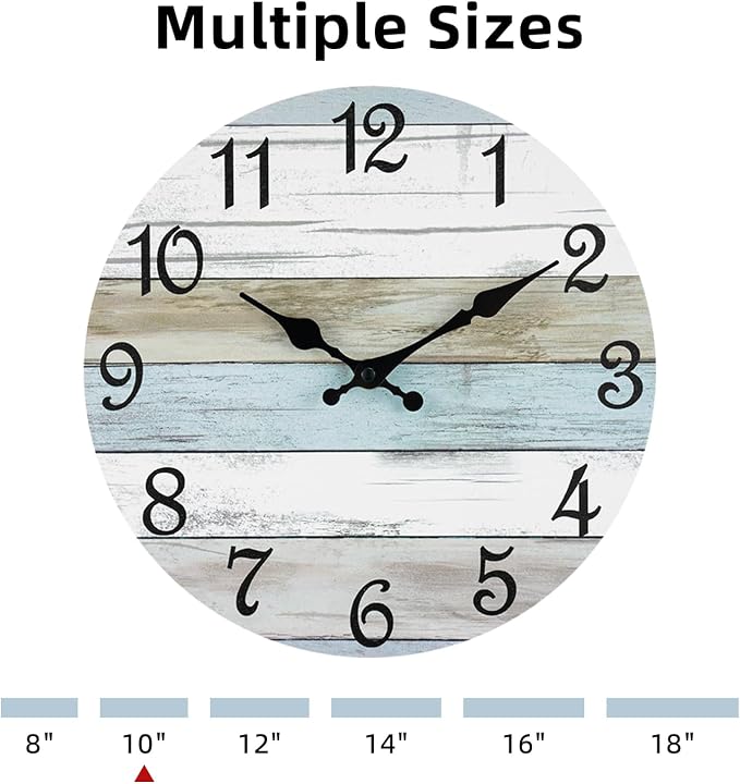 CHYLIN Wall Clock Silent Non Ticking Wall Clocks Battery Operated, Rustic - Image 3