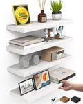BAYKA Floating Shelves for Wall, 15.7in Wall Mounted Rustic Wood Shelves for by Bayka