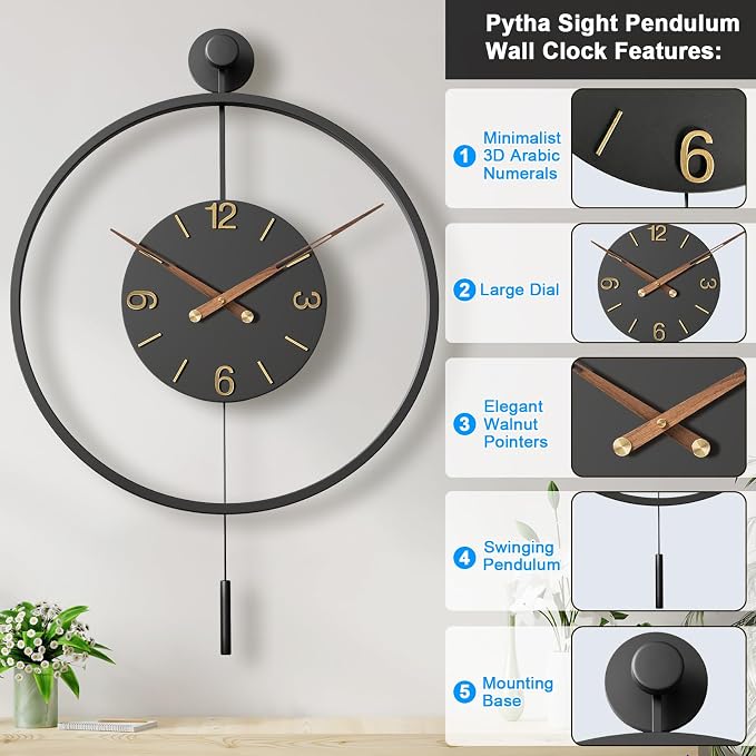 30.7×20 Inch Large Modern Decorative Wall Clocks - Image 2