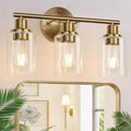 Zarbitta 3-Light Bathroom Light Fixtures, Brushed Brass Bathroom Wall Lights by Zarbitta