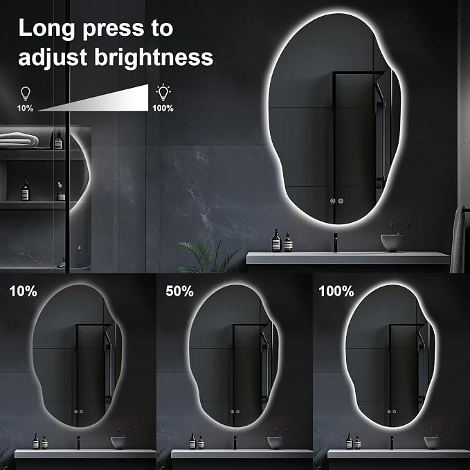 Asymmetrical LED Bathroom Mirror - Image 3