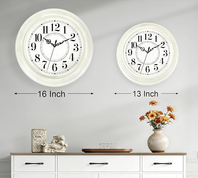 Vintage Wall Clock 13 Inch Quartz Silent Non-Ticking Analog Clock Battery - Image 6