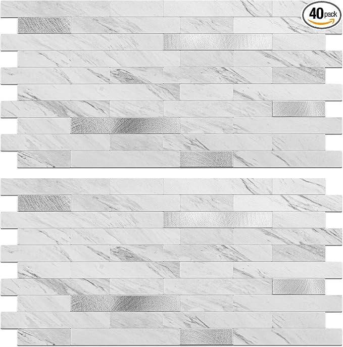 Peel and Stick Backsplash Tile Waterproof Removable PVC Wall Sticker 3D Faux by KOYNSLE