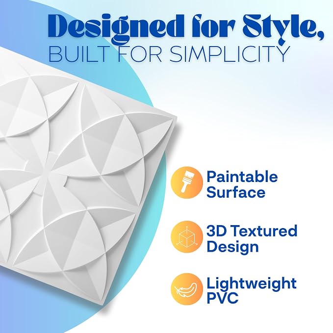 Art3d 12-Pack PVC Drop Ceiling Tiles, 2ft x 2ft, Floral Style - Image 3