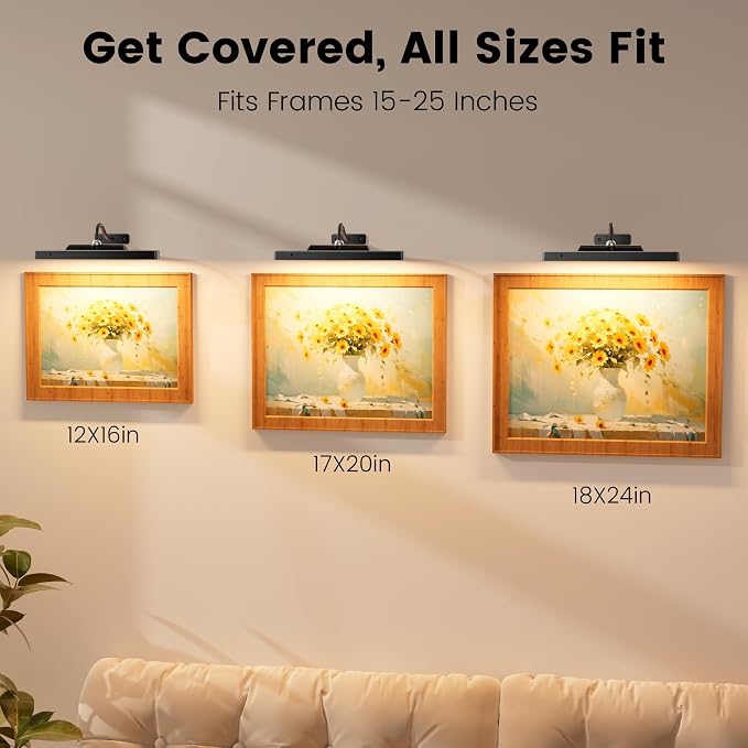 Gallery Picture Lights 3 Pack, 4400mAh Rechargeable Arwork Lights, Cordless - Image 7