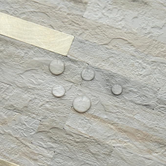 AULIGET 2 Sheets Faux Stone Peel and Stick Backsplash - Image 3