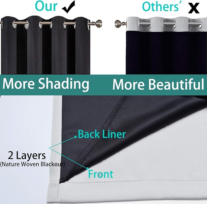 Yakamok Extra Wide 100% Blackout Curtains - Image 5