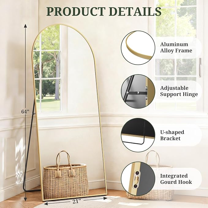 Mirror Full Length 64"x21" Full Body Floor Mirror - Image 4