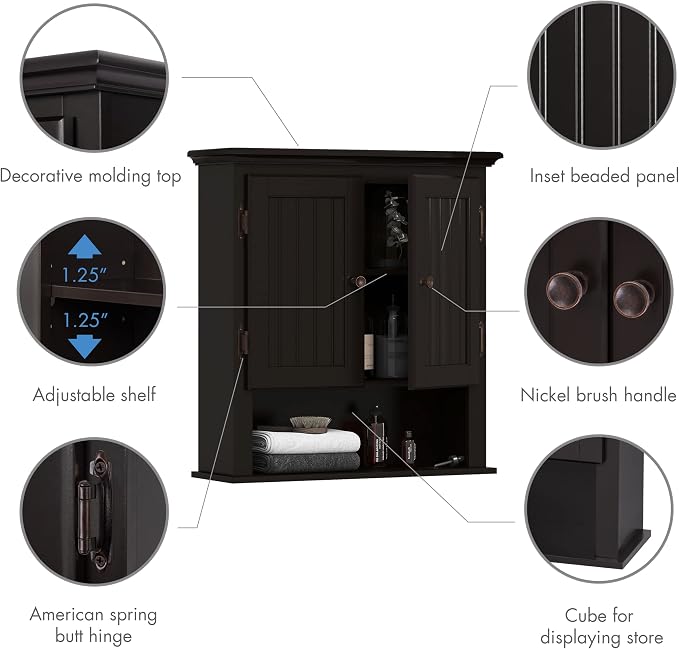UTEX Bathroom Wall Cabinet, Bathroom Medicine Cabinet - Image 5
