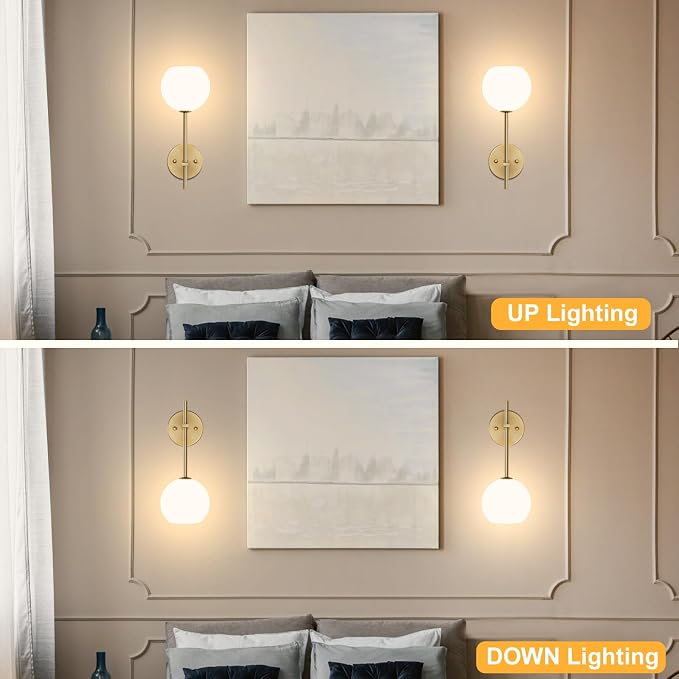 Gold Battery Operated Wall Sconces Set of 2, Rechargeable Wireless Wall Lights - Image 7