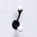 Indian Shelf Pack of 12 Double Prong White Decorative Coat Hooks Unique Coat by IndianShelf