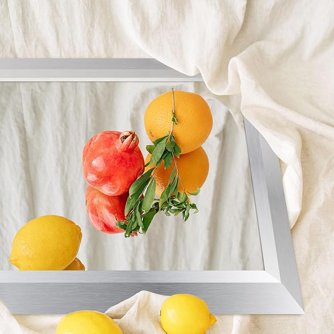 Amorho 24x32 Inch Bathroom Mirror Silver, Thick Metal Framed Wall Mirrors - Image 3
