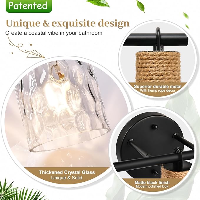 MOKATNG Bathroom Light Fixtures, 4-Light Coastal Vanity Lights - Image 3