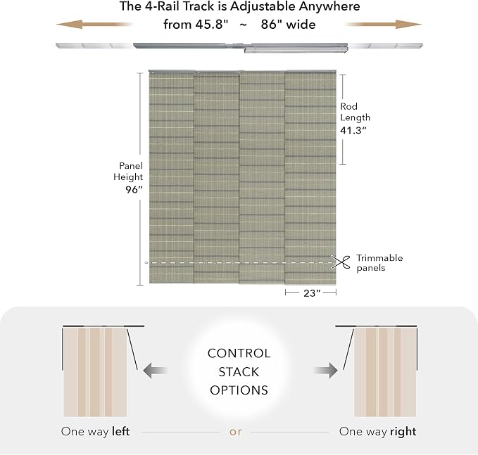 GoDear Design Adjustable Sliding Panel Track Blinds - Image 4