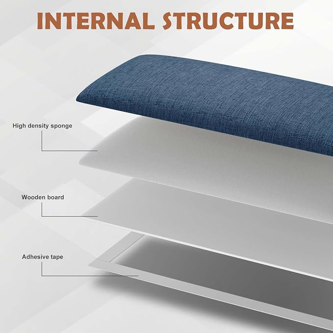 IFNOW Upholstered Wall Mounted Headboard, 3D Soundproof Wall Panels Peel and - Image 4