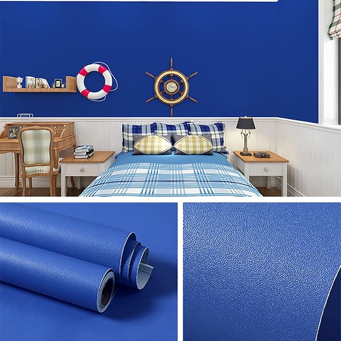 Yancorp 120" Matte Dark Blue Contact Paper Peel and Stick Wallpaper Removable - Image 2