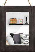 Rectangle Wall Mirror for Bathroom, Distressed White Wood Decor by DECORKEY