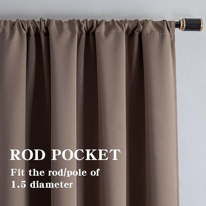 IGEMAEVE Blackout Curtains 84 Inch Length 2 Panels Set, Rod Pocket Energy - Image 2
