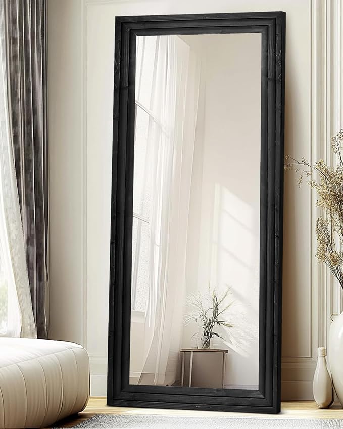 Full Length Mirror 71"x30" Solid Wood Frame Floor Large Mirror - Image 5