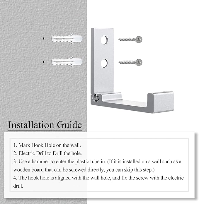 OHIYO Folding Wall Hooks 2PCS Foldable Hooks Bearing Load 33lb/15kg Wall - Image 7