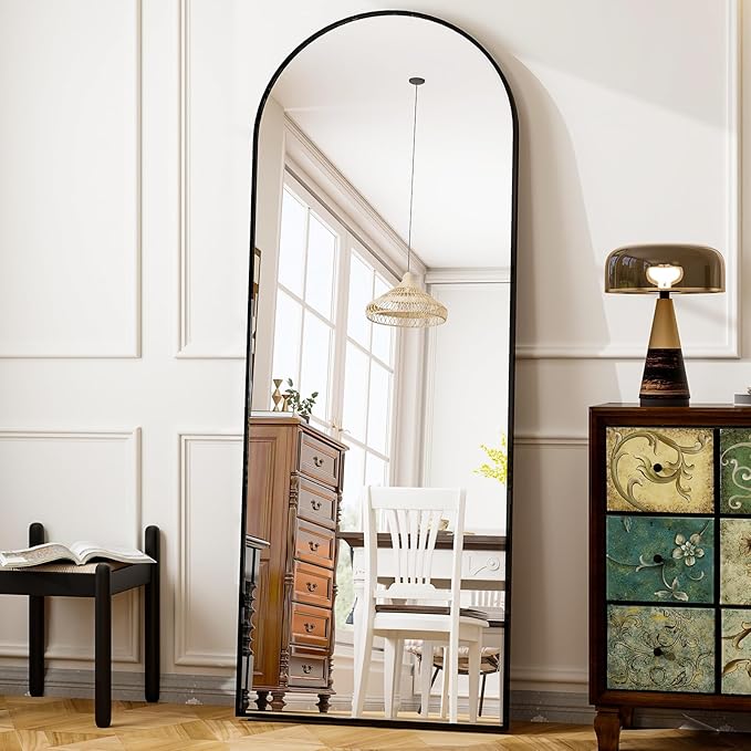 HARRITPURE 64"x21" Full Length Mirror, Arched Full Mirror, Free Standing by HARRITPUREHome