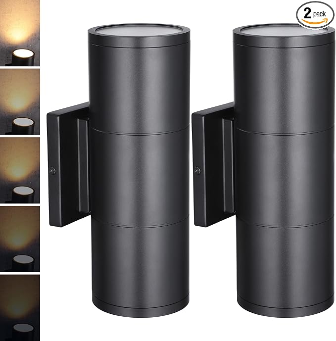 LEONLITE 12 Inch 3000K LED Cylinder Up Down Wall Light Outdoor, 120-277V by LEONLITE